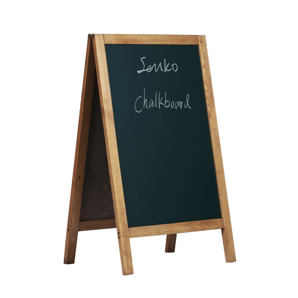 A frame wooden blackboard used as a pavement sign