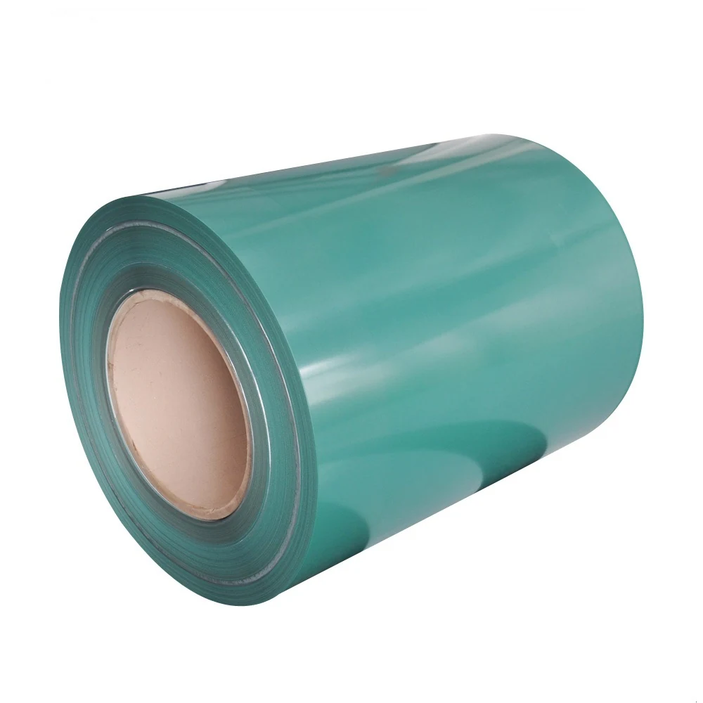 Green painted writing steel coil