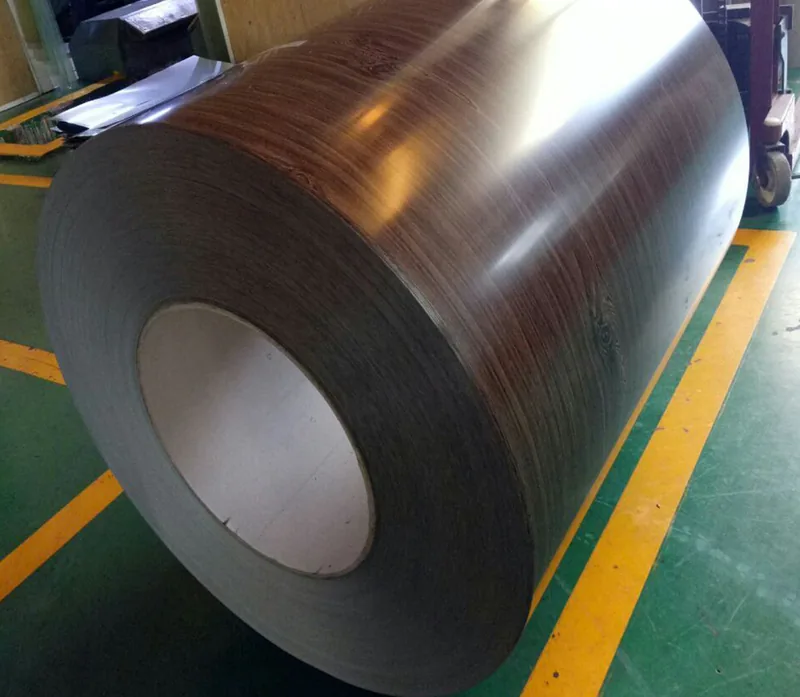 Printed appliance panel steel coil on the floor