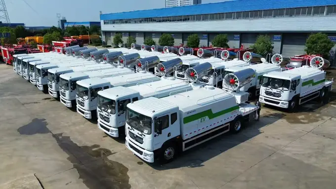Electric dust suppression trucks ready for despatch