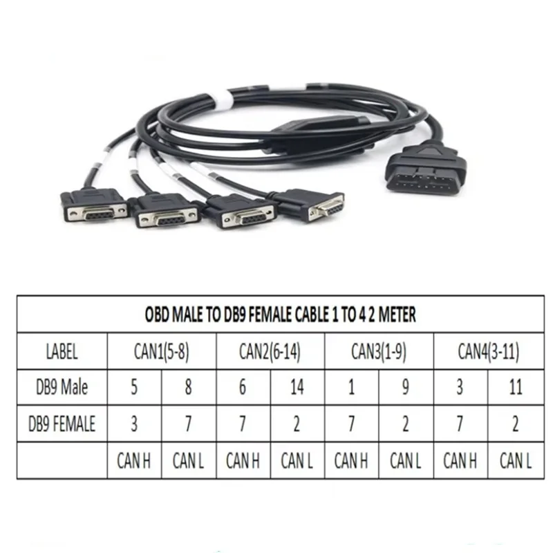 16 Pin OBD Cable to VGA DB9 Pin Female ST-SOC-604B — Nickel Plated Brass