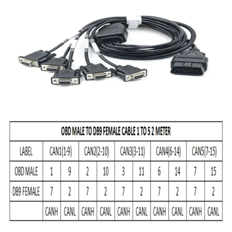16 Pin OBD Cable to VGA DB9 Pin Female ST-SOC-605B — Nickel Plated Brass