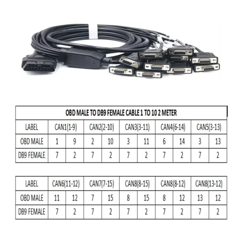 16 Pin OBD Cable to VGA DB9 Pin Female ST-SOC-610B — Nickel Plated Brass