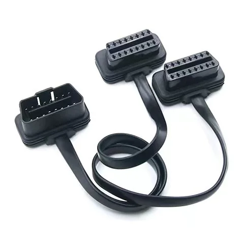 Low Profile Flat OBD Cable 16P 8C 2 In 1 ST-SOC-503A — Nickel Plated Brass