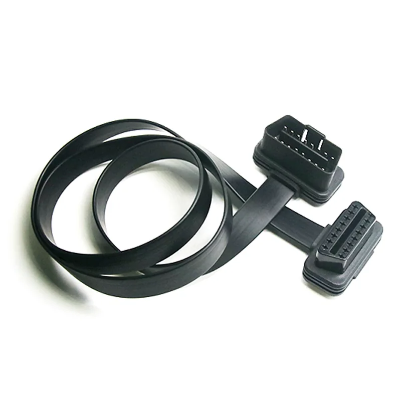 Low Profile Flat OBD Cable 16P 16C MtF ST-SOC-511A — Nickel Plated Brass
