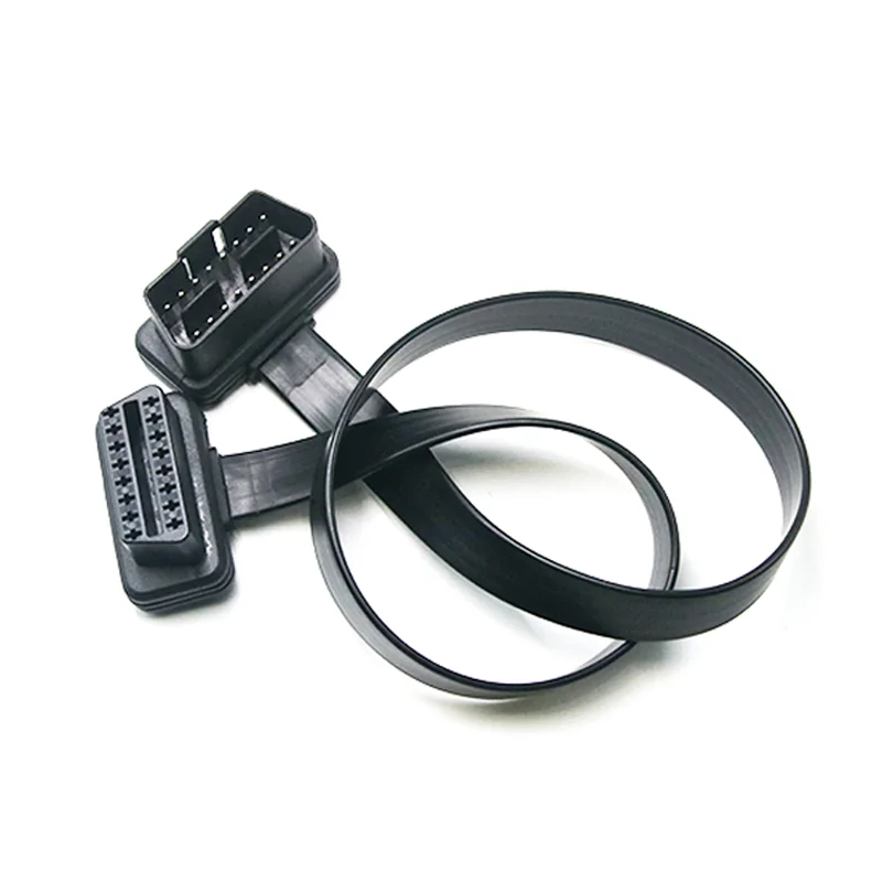 Low Profile Flat OBD Cable 16P 16C MtF ST-SOC-511B — Nickel Plated Brass