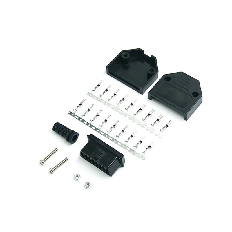 OBD Connector Female 16 Pin with Cover ST-SOH-135 — Nickel Plated Brass