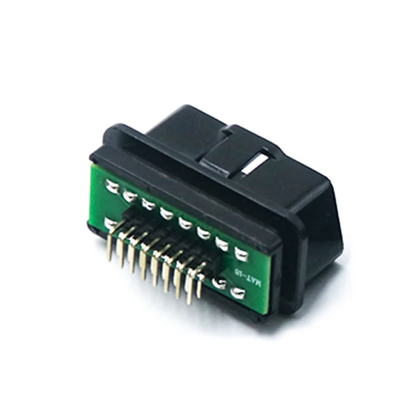 Right Angle OBD Connector Male 16 Pin ST-SOM-011A-D — Nickel Plated Brass