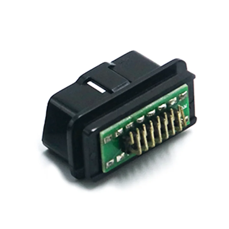 Right Angle OBD Connector Male 16 Pin ST-SOM-011A-X — Nickel Plated Brass