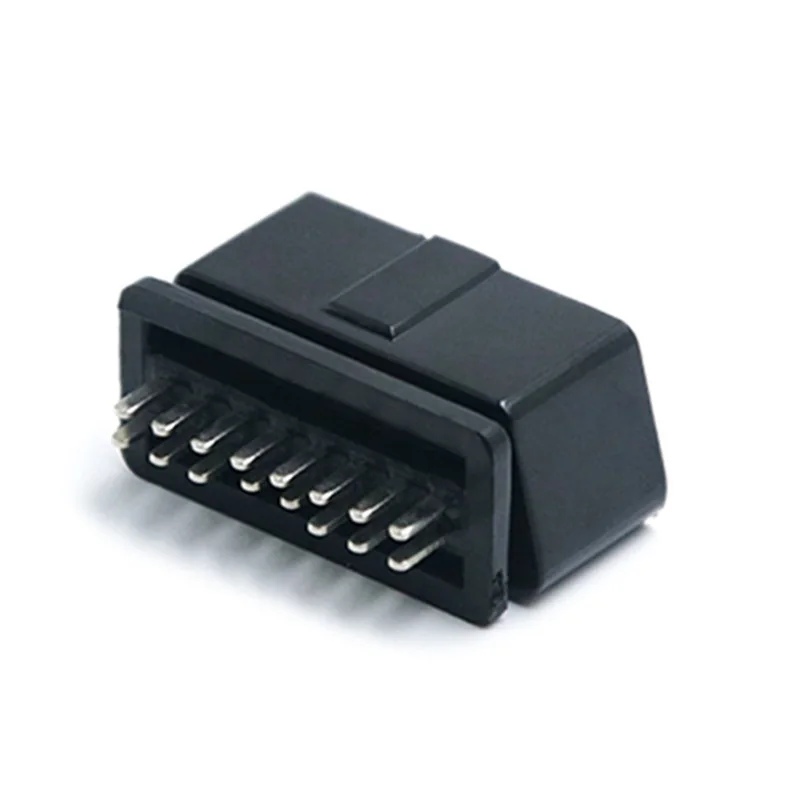 Right Angle OBD Connector Male 16 Pin ST-SOM-012A — Nickel Plated Brass