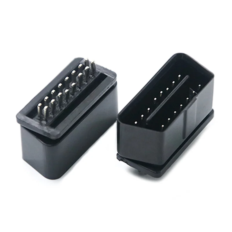 Right Angle OBD Connector Male 16 Pin ST-SOM-012A — Nickel Plated Brass
