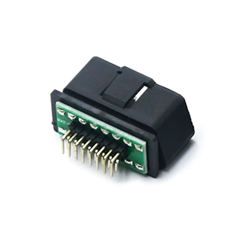 Right Angle OBD Connector Male 16 Pin ST-SOM-014A — Nickel Plated Brass