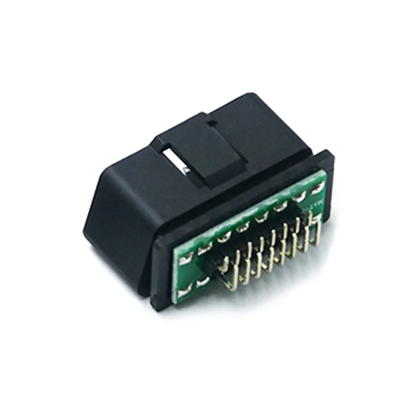 Right Angle OBD Connector Male 16 Pin ST-SOM-014A — Nickel Plated Brass