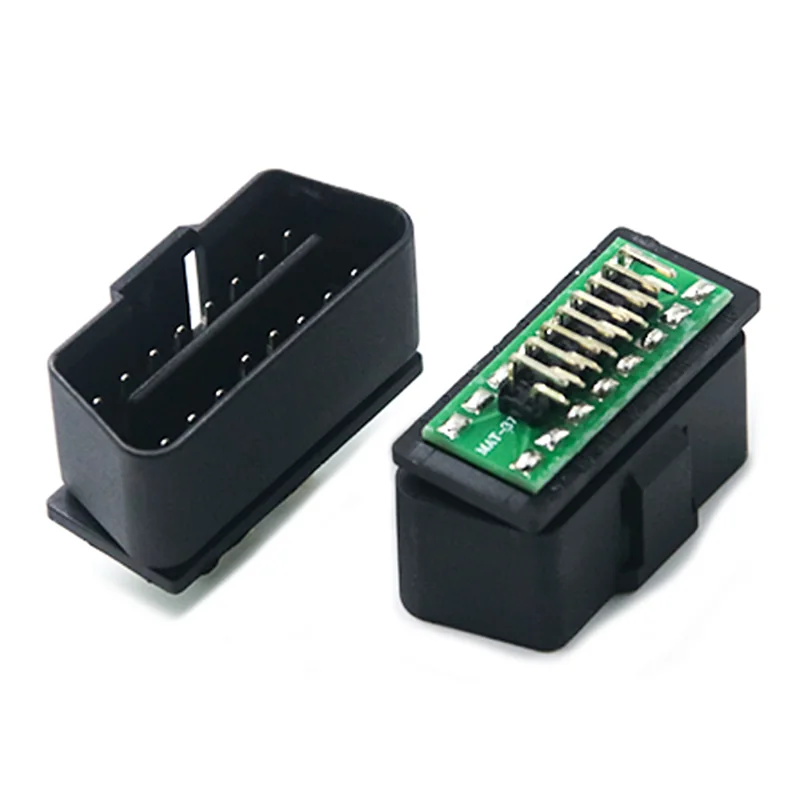 Right Angle OBD Connector Male 16 Pin ST-SOM-014A — Nickel Plated Brass
