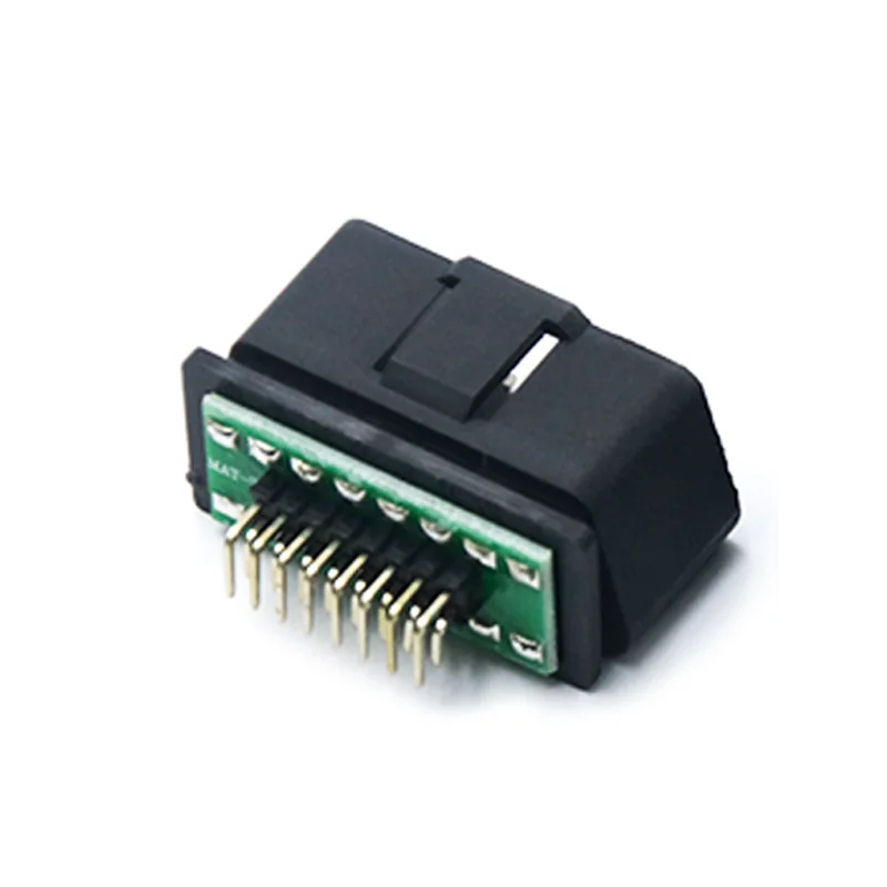 Right Angle OBD Connector Male 16 Pin ST-SOM-014B — Nickel Plated Brass