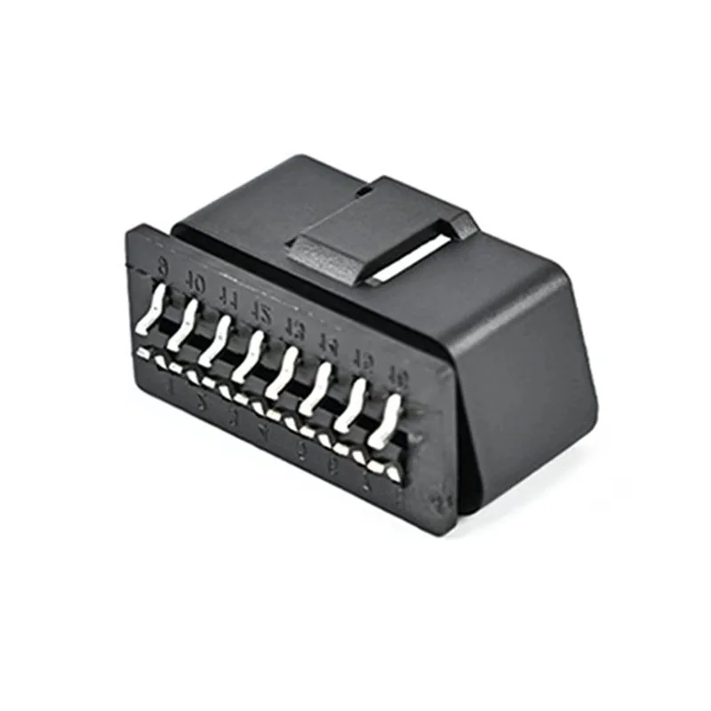 Right Angle OBD Connector Male 16 Pin ST-SOM-015 — Nickel Plated Brass