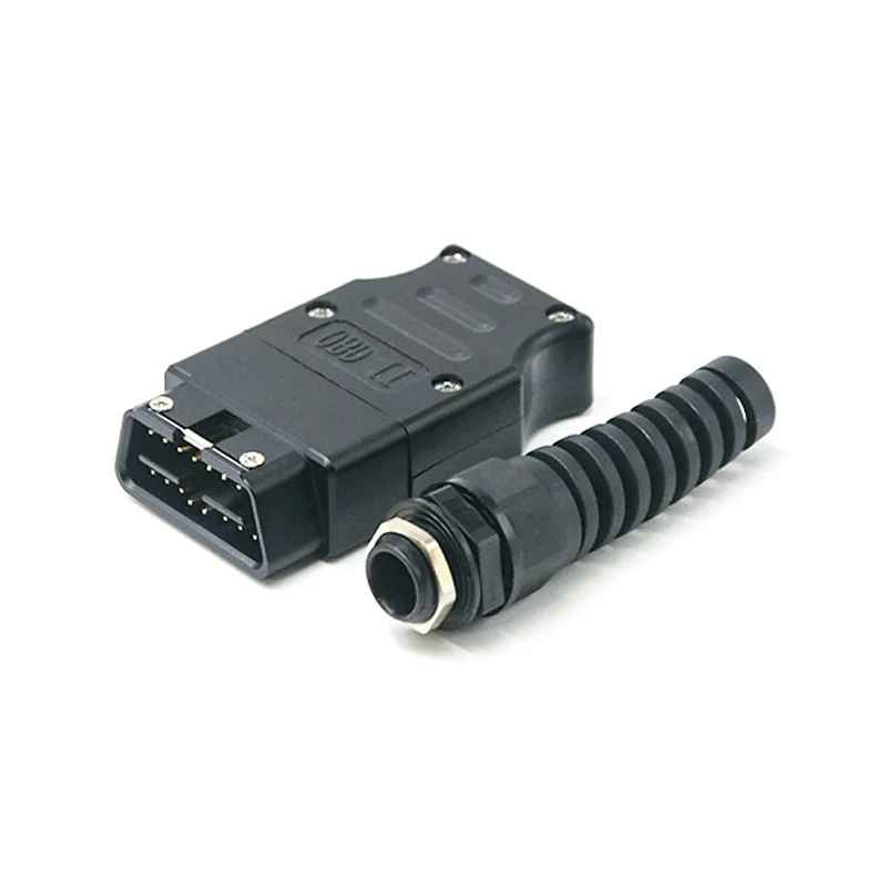 Alloy Metal OBD Connector Male 16 Pin ST-SOM-101SC — Golden Plated Brass