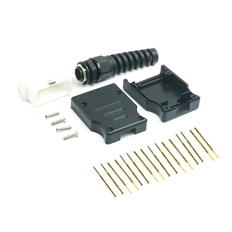 Spring Back OBD Connector Male 16 Pin ST-SOM-101C — Golden Plated Brass