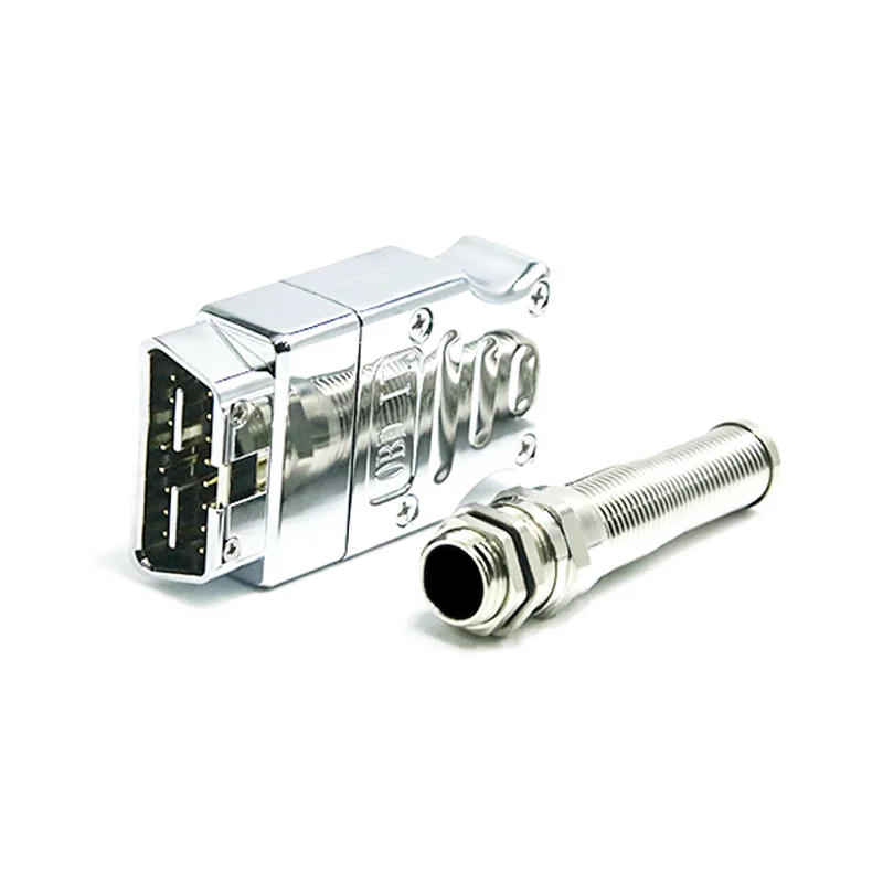 Alloy Metal OBD Connector Male 16 Pin ST-SOM-101S — Golden Plated Brass