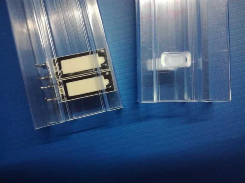 Transparent plastic anti-static IC tubes stacked in bundles ready for packing