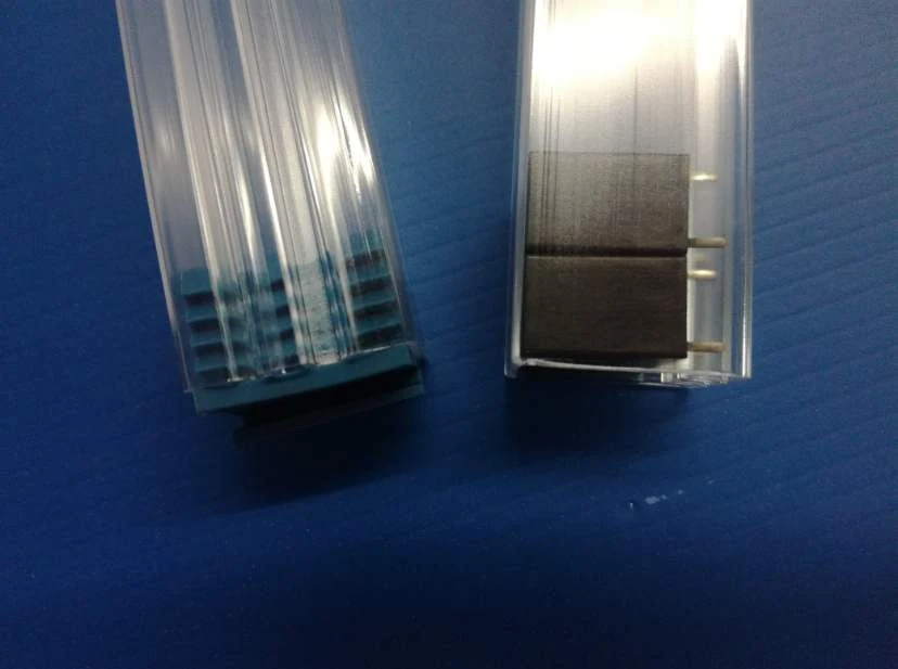 Transparent ESD plastic tubes stacked in bundles ready for packing
