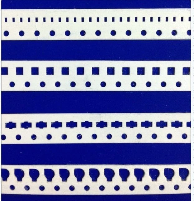 Punched pocket paper carrier tape with round center cavities for 0402 and 0603 components