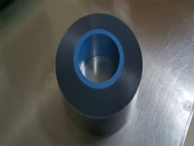 Transparent PSA cover tape with liner still attached