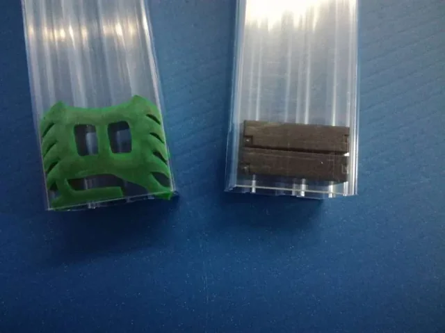 Blue and transparent anti-static tubes filled with electronic components