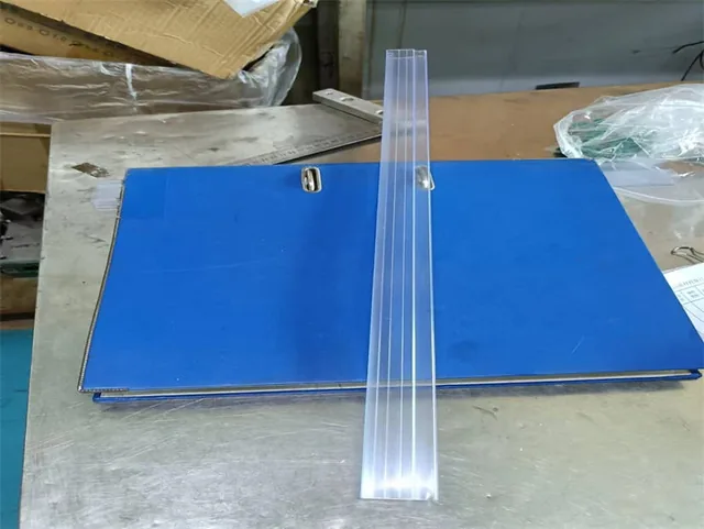 Blue and transparent IC shipping tubes filled with electronic components