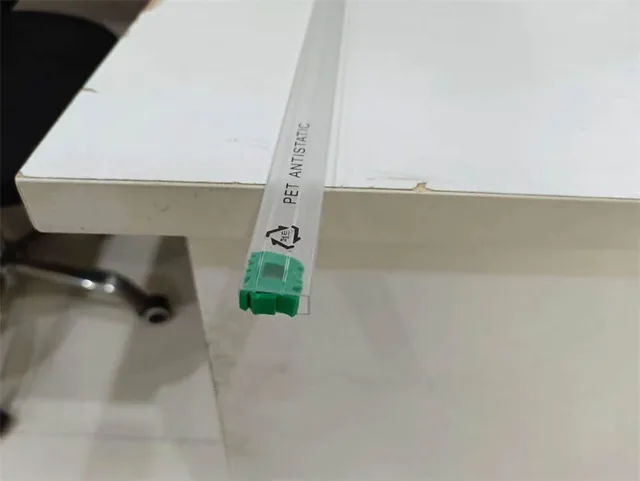 Cartons of IC component tubes packed for export, labeled with product details