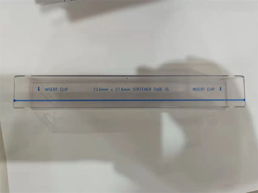Close-up of a small ESD tube with a precise internal channel
