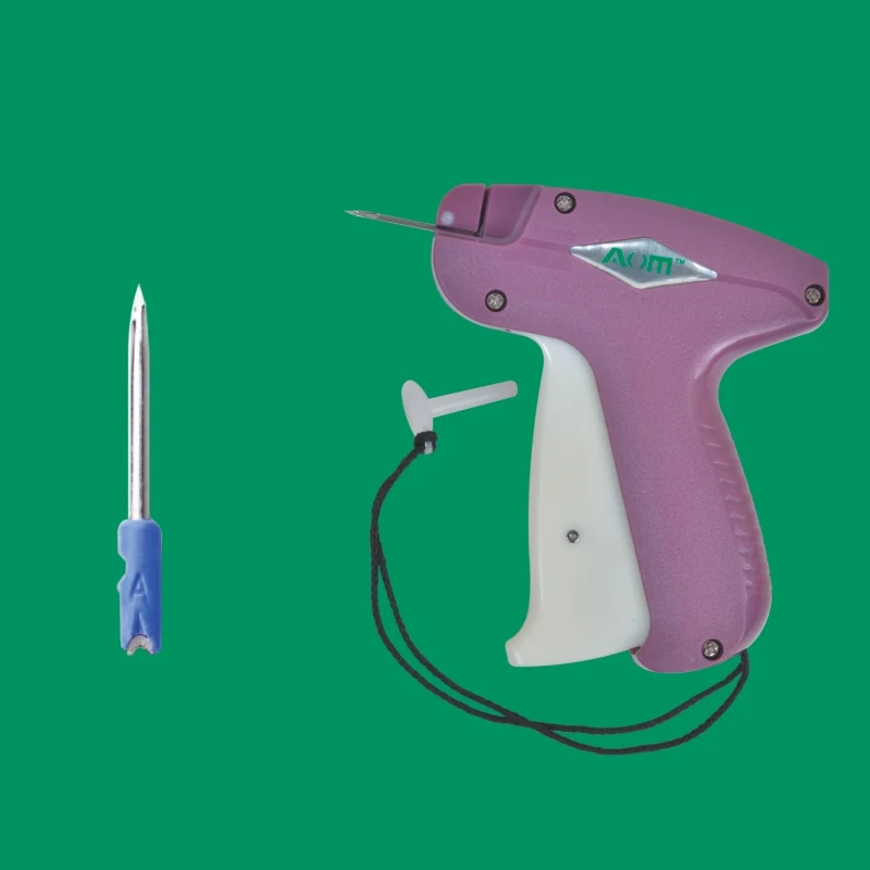 AOM A001 tag gun with plastic head needle and integrated knife