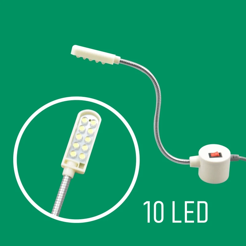 AOM H-10A sewing machine LED light with 10 SMD LEDs and fixed mounting base