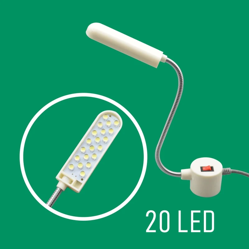 AOM H-20A sewing machine LED light with compact lamp head and mounting base