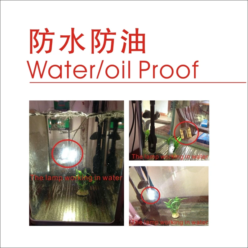 AOM-6U lamp showing oil-proof seal and SMD LED array on the U-shaped head