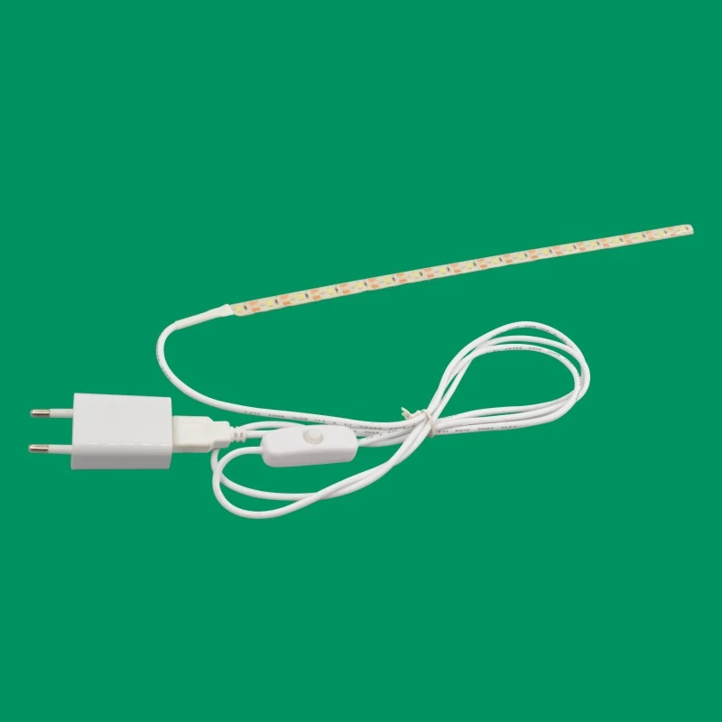 AOM H-30S(EU plug) LED strip light for household sewing machines, showing the EU plug and 30cm strip