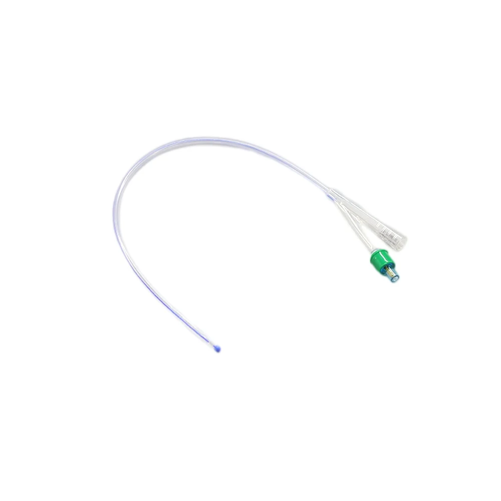 Two way all silicone Foley catheter funnel and balloon port