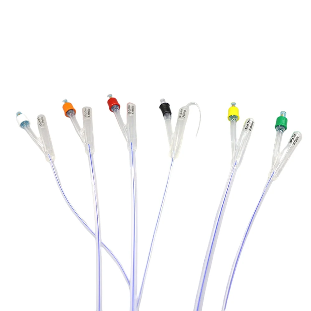 All silicone Foley catheter tip and drainage eyes