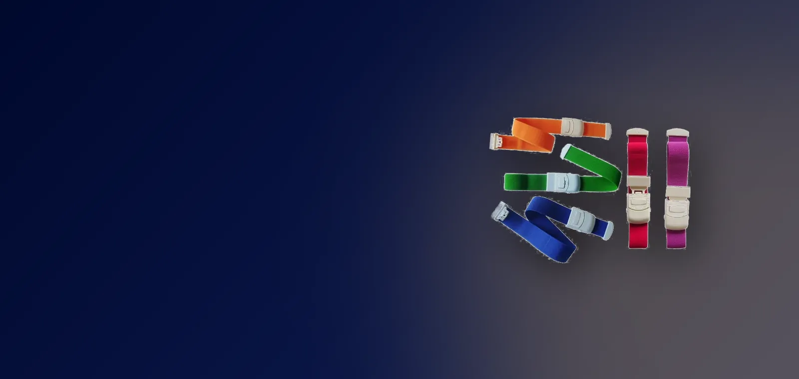 Assorted buckle tourniquet bands in mixed colours