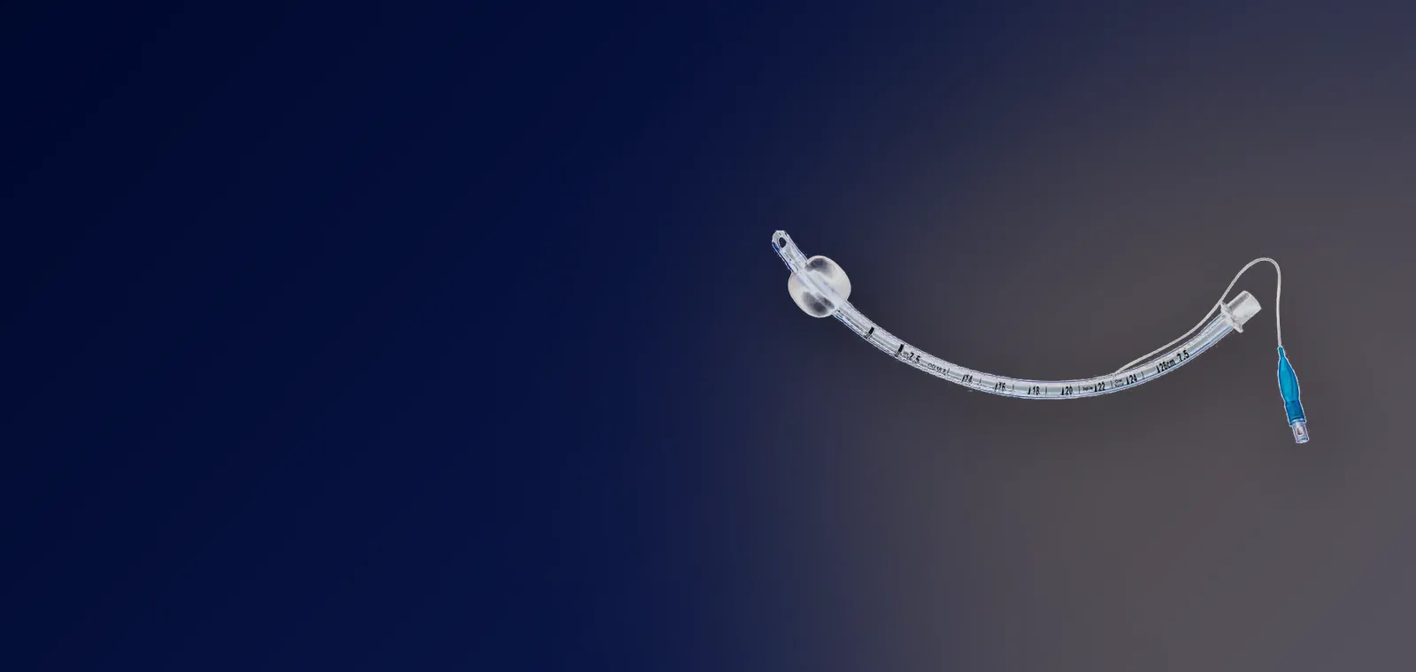Cuffed endotracheal tube with inflation line and pilot balloon