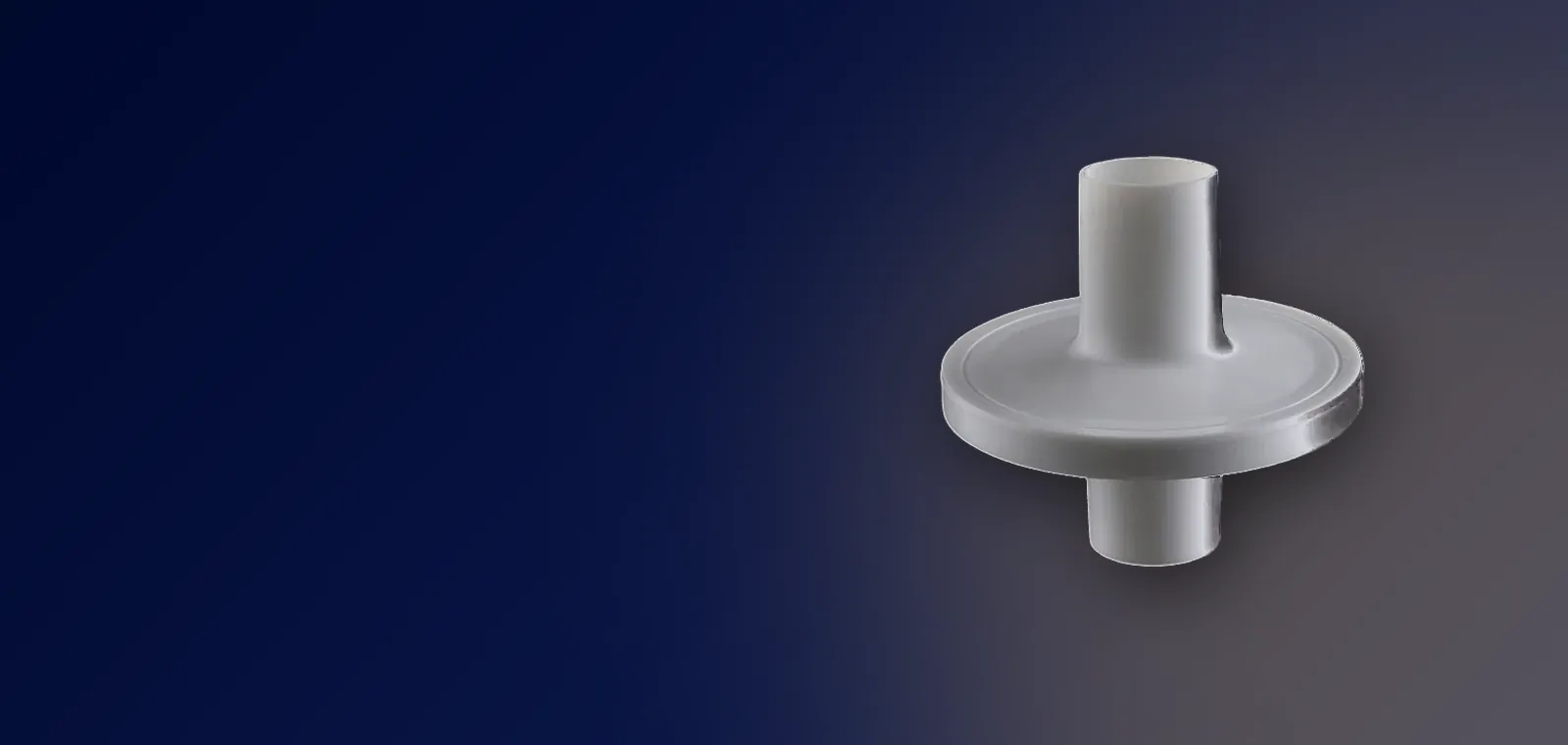 Spirometry filter with ABS housing and mouthpiece fitting