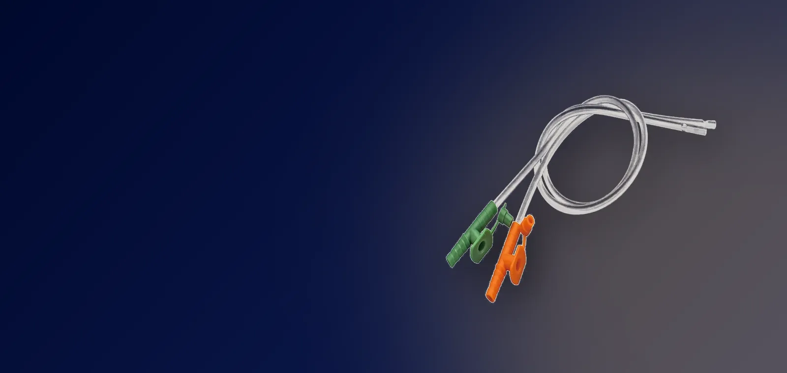 Suction catheters with green and orange vacuum control connectors