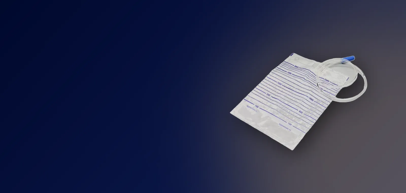 2000 ml translucent urine bag without outlet and capped joint