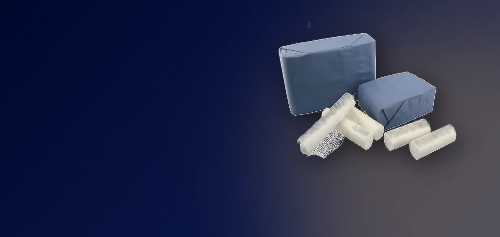 WOW gauze bandage rolls in bleached cotton