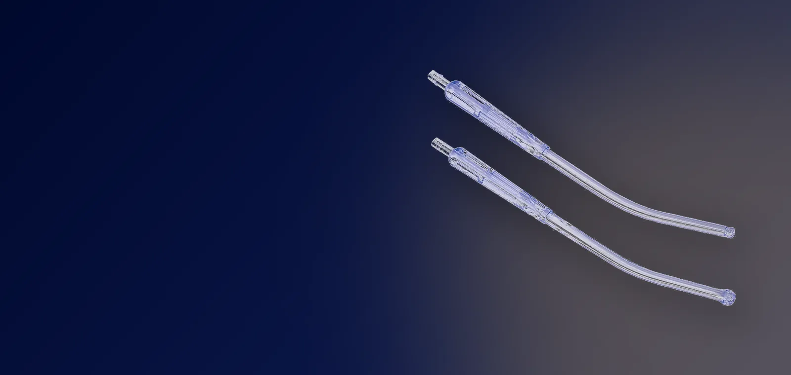 Transparent Yankauer suction handles with crown and plain tips