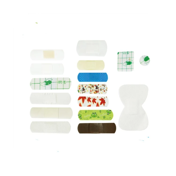 Assorted cartoon printed wound plasters with clear and fabric strips