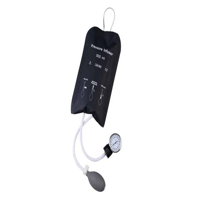 Disposable TPU pressure infuser with bulb and gauge