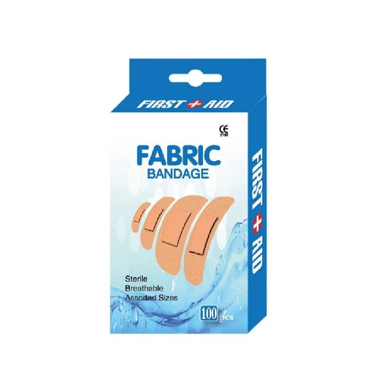 Fabric wound plasters in assorted sizes