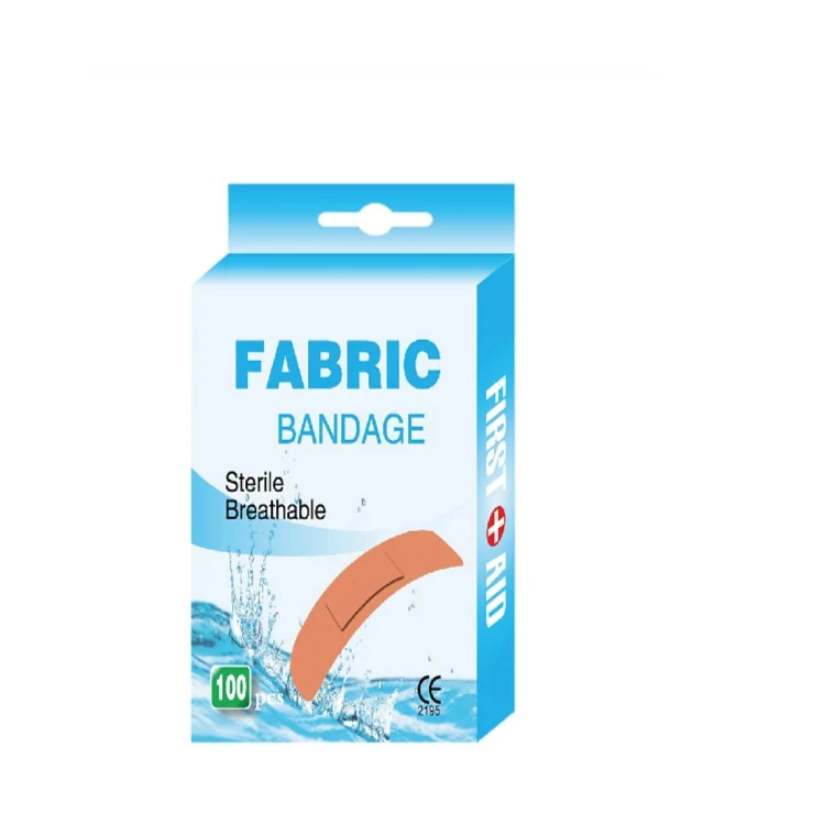 Elastic fabric bandage strip with absorbent pad