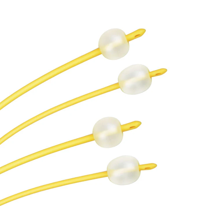 Latex Foley catheter balloon and funnel detail